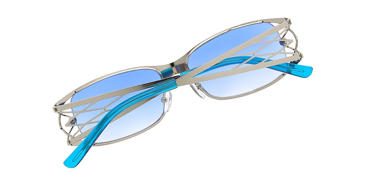 Silver Oval Ornate Metal Eyeglasses