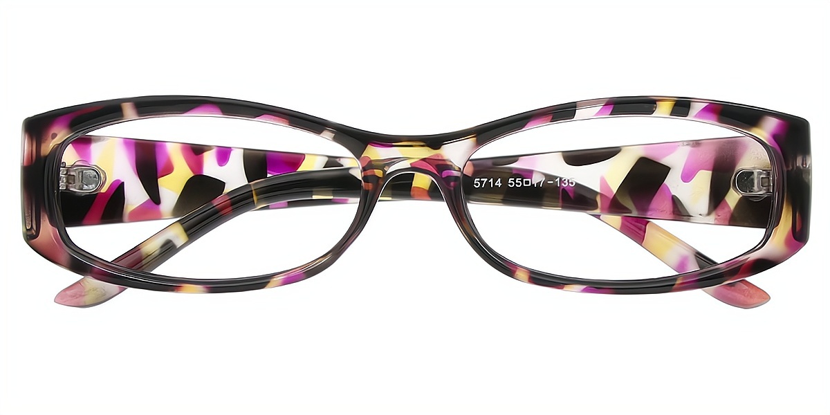 Multicolor Rectangle Chic Plastic Eyeglasses
