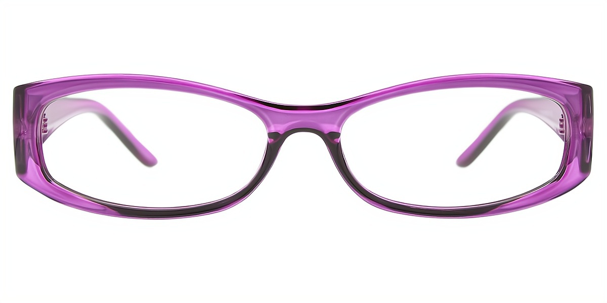 Purple Rectangle Chic Plastic Eyeglasses