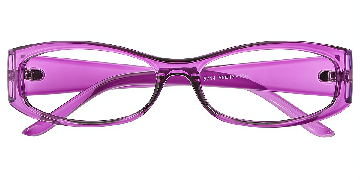 Purple Rectangle Chic Plastic Eyeglasses