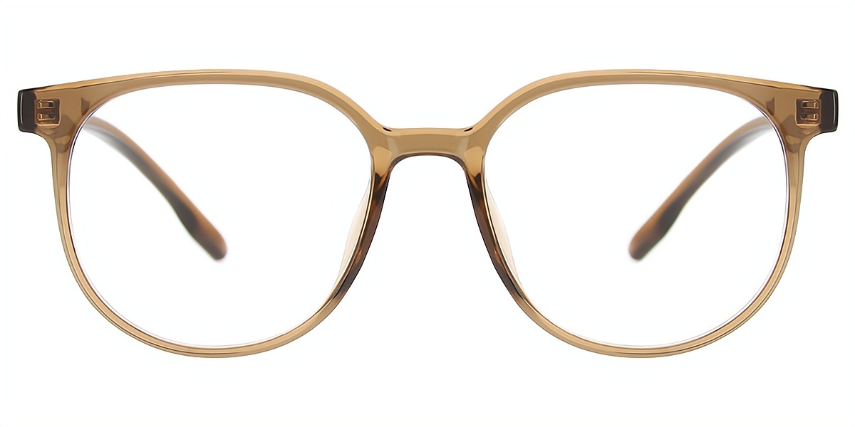 Brown Horn Simple Oversized TR90 Eyeglasses