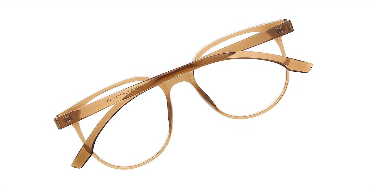 Brown Horn Simple Oversized TR90 Eyeglasses