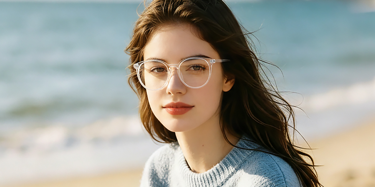 Clear Horn Simple Oversized TR90 Eyeglasses