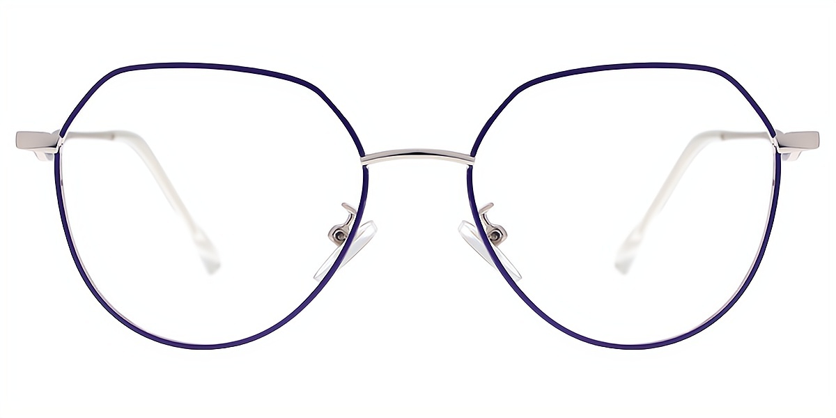 Purple Geometric Elegant Metal Eyeglasses