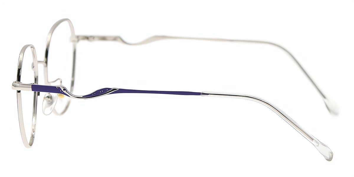 Purple Geometric Elegant Metal Eyeglasses