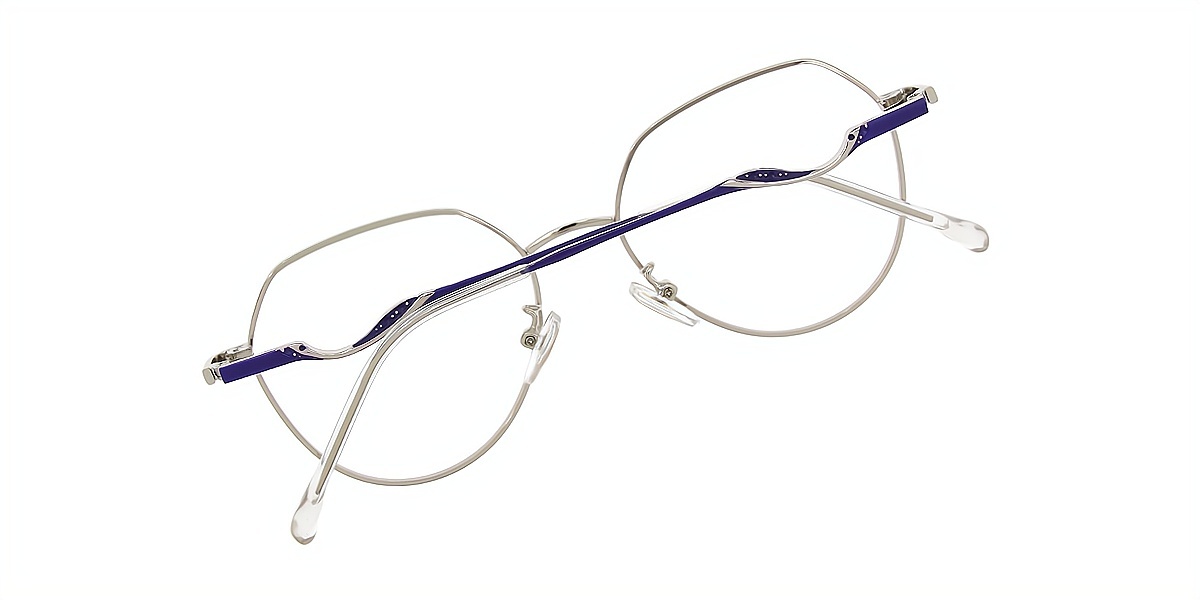 Purple Geometric Elegant Metal Eyeglasses