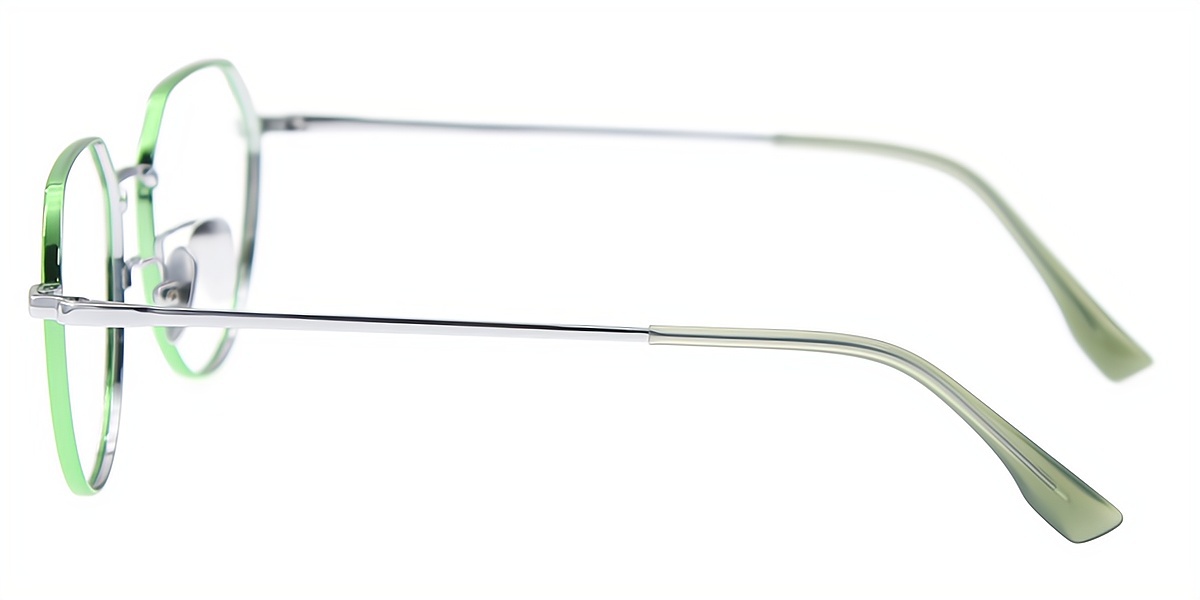 Green Geometric Elegant Titanium Eyeglasses