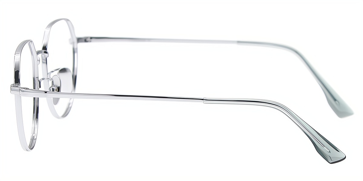Silver Geometric Elegant Titanium Eyeglasses