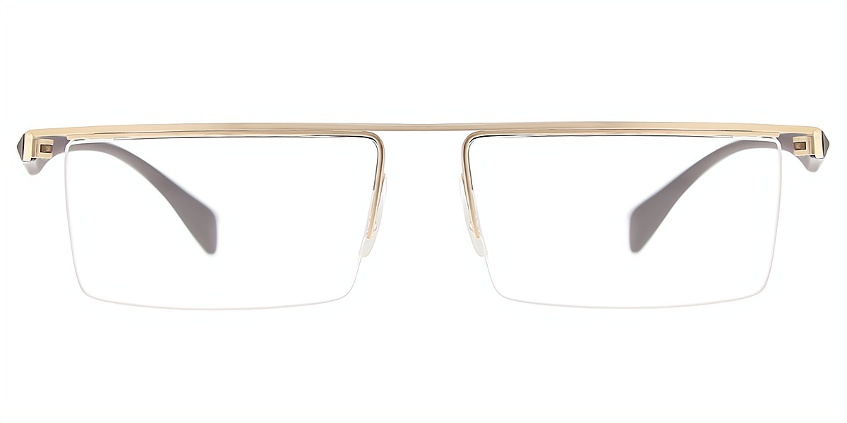 Golden Rectangle Classic Metal Eyeglasses