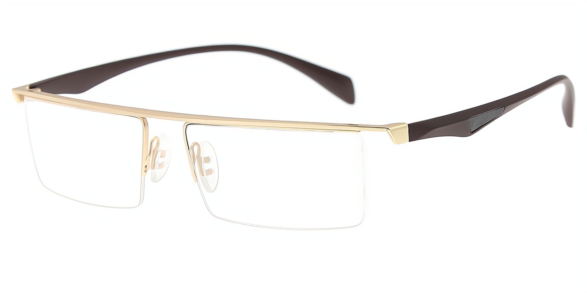 Golden Rectangle Classic Metal Eyeglasses