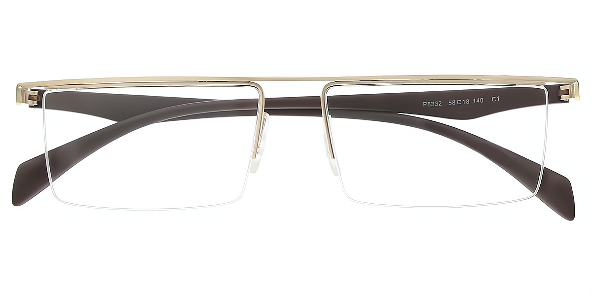 Golden Rectangle Classic Metal Eyeglasses