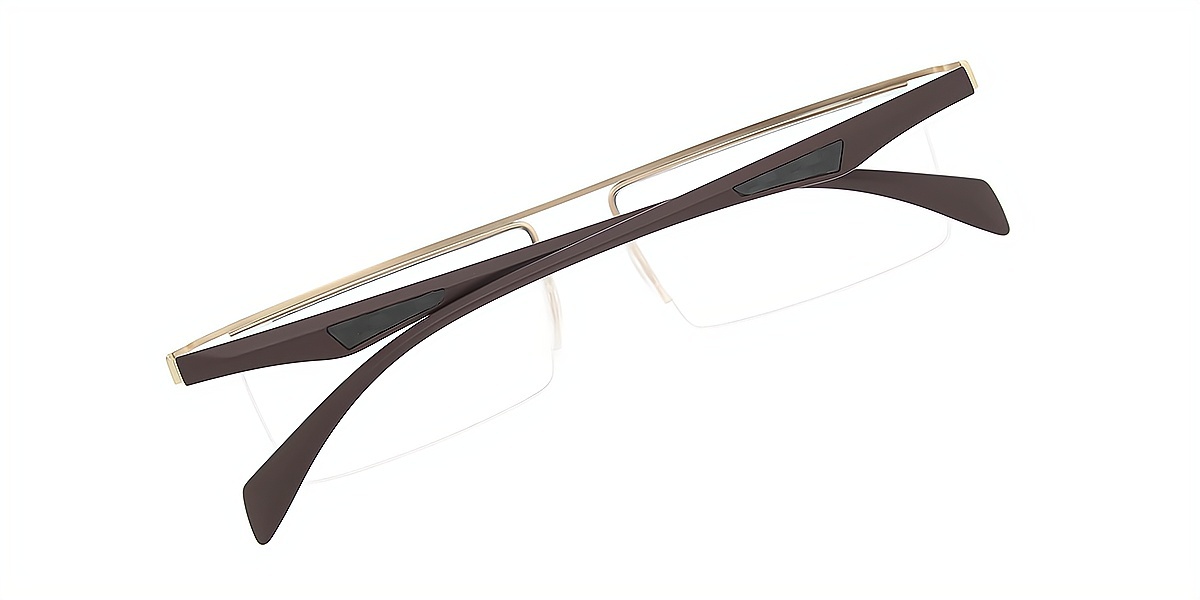 Golden Rectangle Classic Metal Eyeglasses