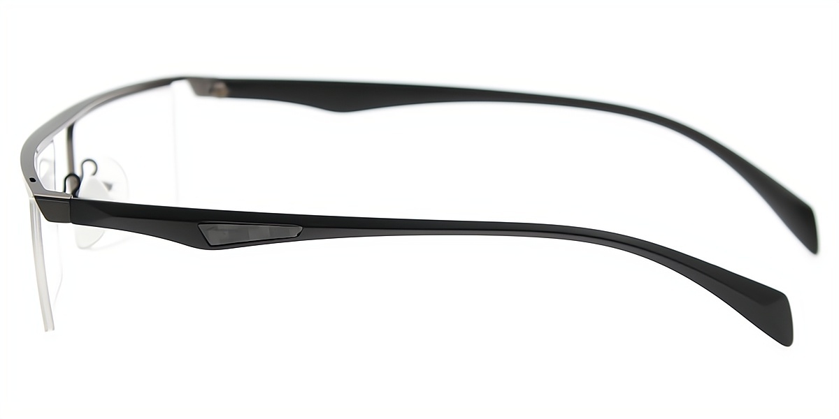 Gray Rectangle Classic Metal Eyeglasses