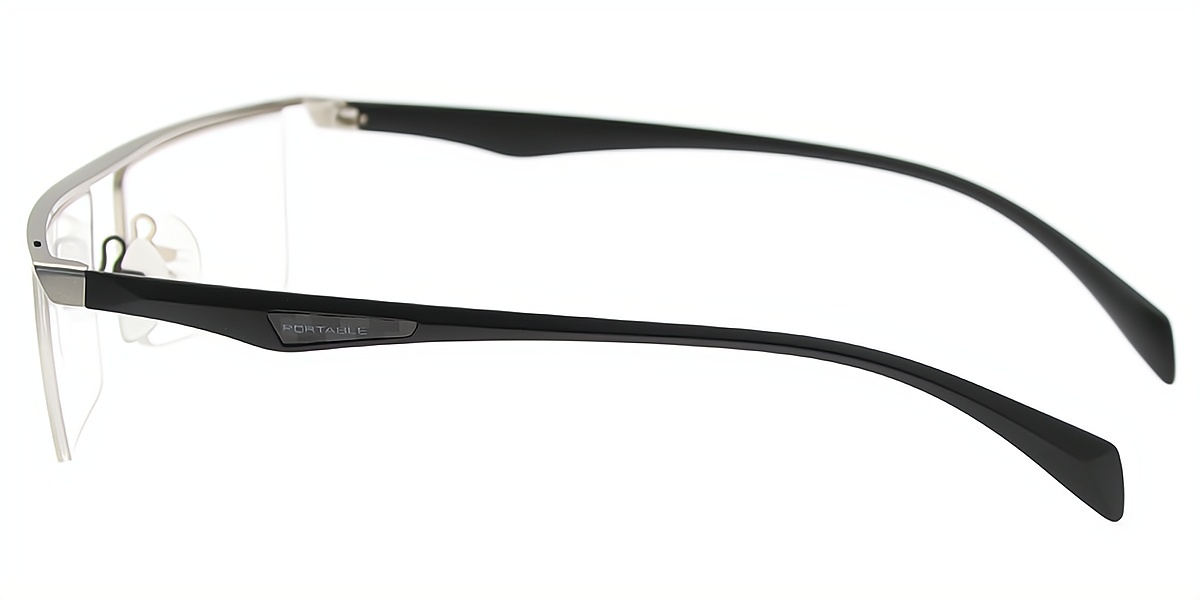 Silver Rectangle Classic Metal Eyeglasses