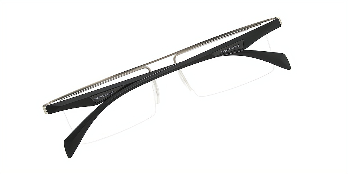 Silver Rectangle Classic Metal Eyeglasses