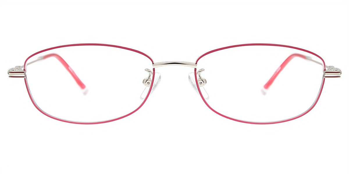 Pink Oval Elaborate Metal Eyeglasses