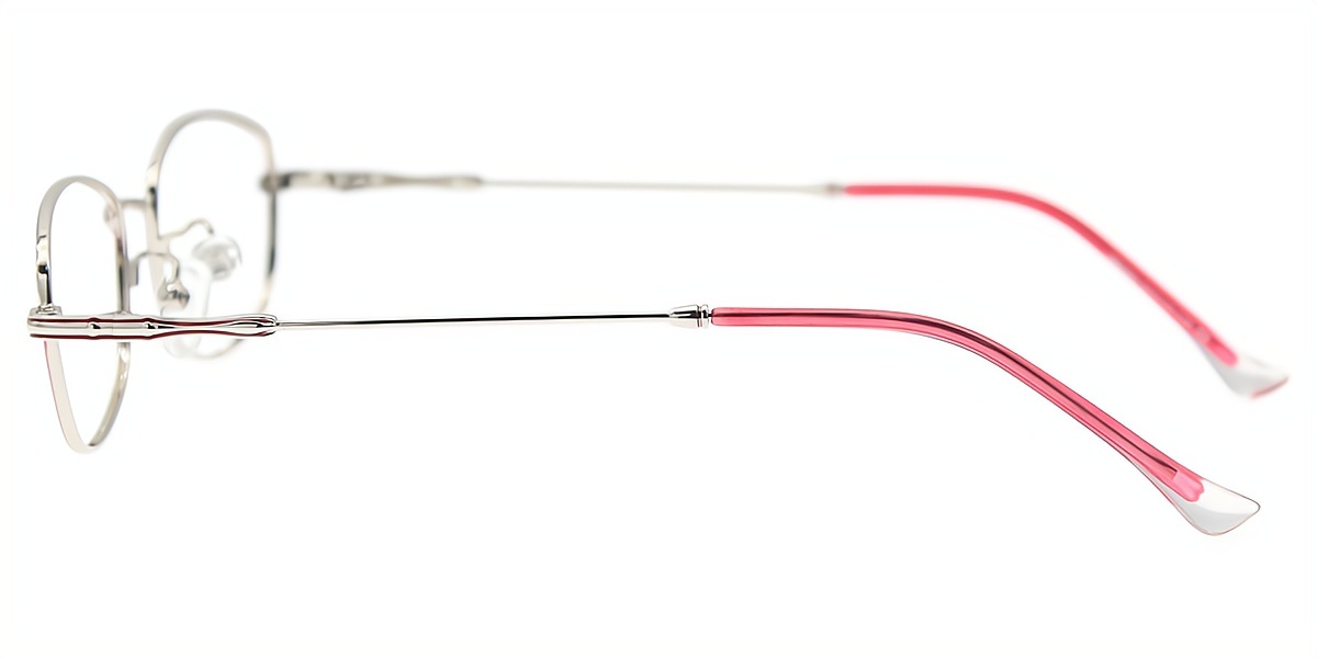 Pink Oval Elaborate Metal Eyeglasses