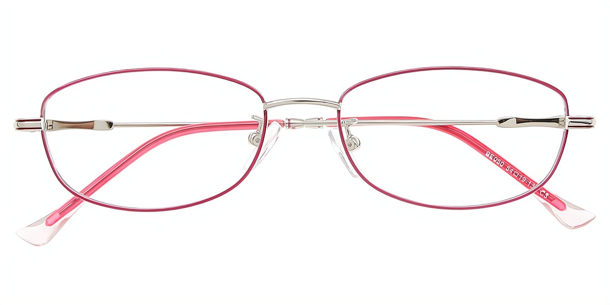 Pink Oval Elaborate Metal Eyeglasses
