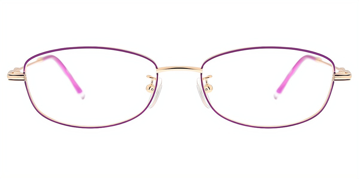 Purple Oval Elaborate Metal Eyeglasses