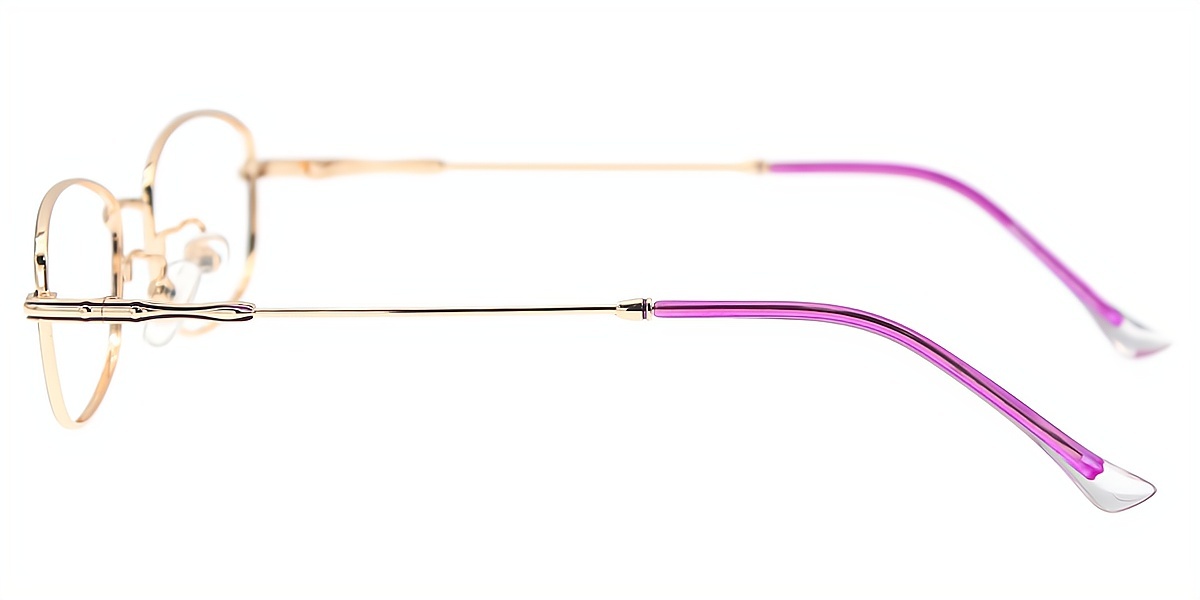 Purple Oval Elaborate Metal Eyeglasses