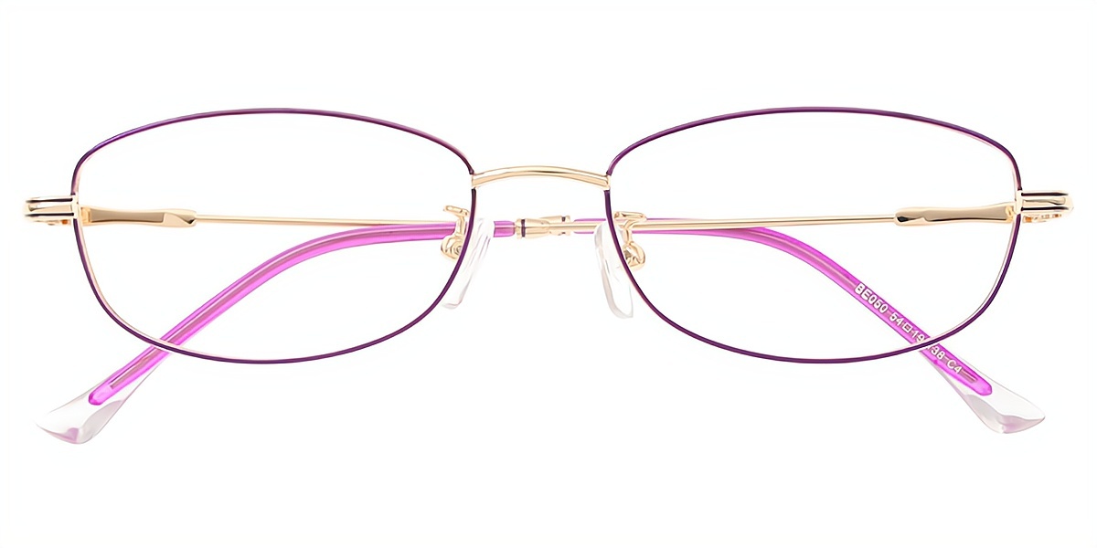Purple Oval Elaborate Metal Eyeglasses