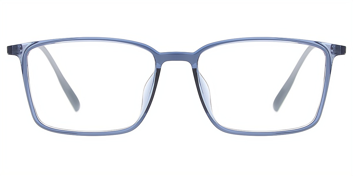 Blue Rectangle Simple Mixed Materials Eyeglasses