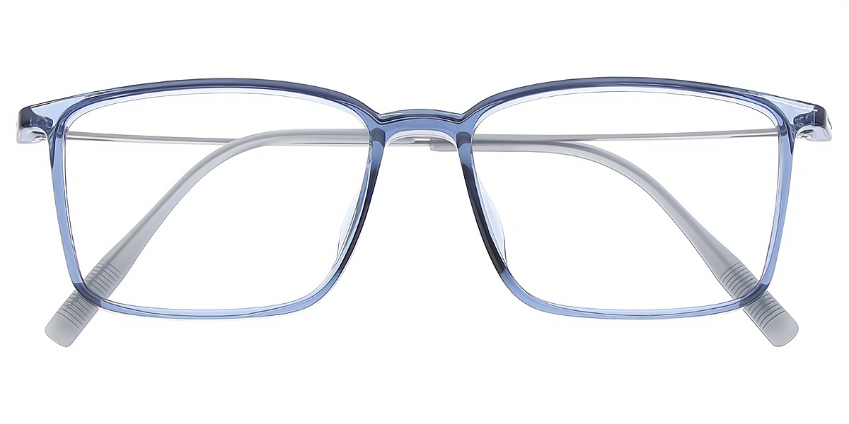 Blue Rectangle Simple Mixed Materials Eyeglasses
