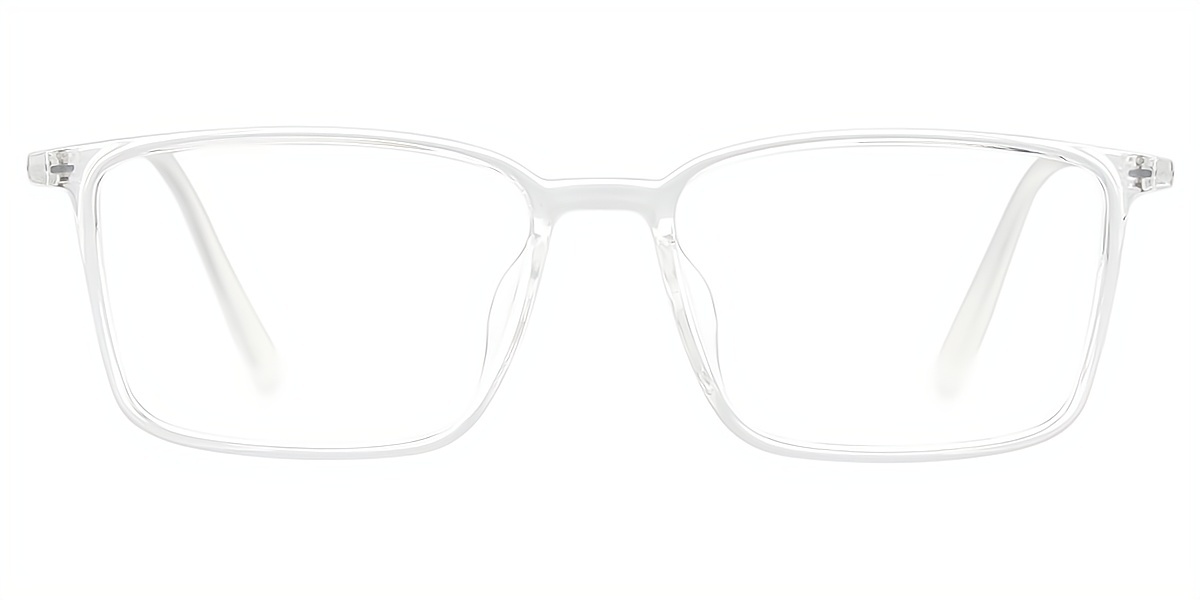 Clear Rectangle Simple Mixed Materials Eyeglasses