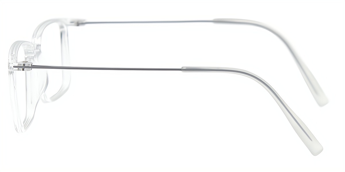Clear Rectangle Simple Mixed Materials Eyeglasses