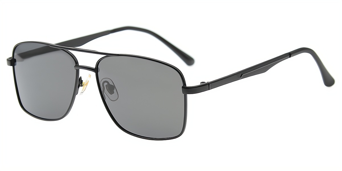 Black Aviator Classic Metal Eyeglasses