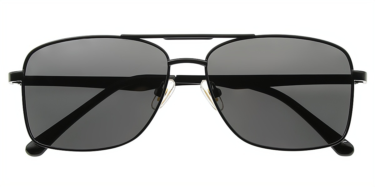 Black Aviator Classic Metal Eyeglasses