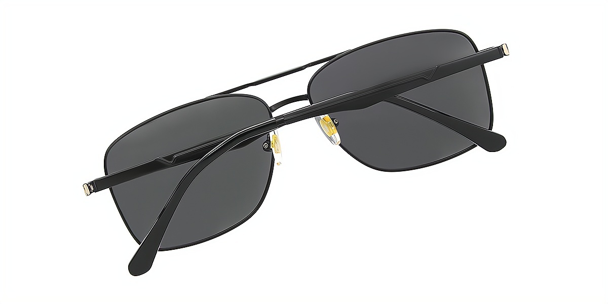 Black Aviator Classic Metal Eyeglasses