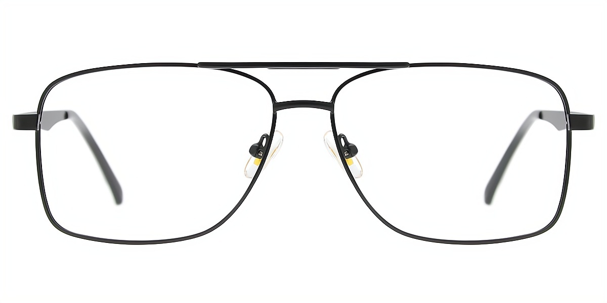 Black Aviator Classic Metal Eyeglasses