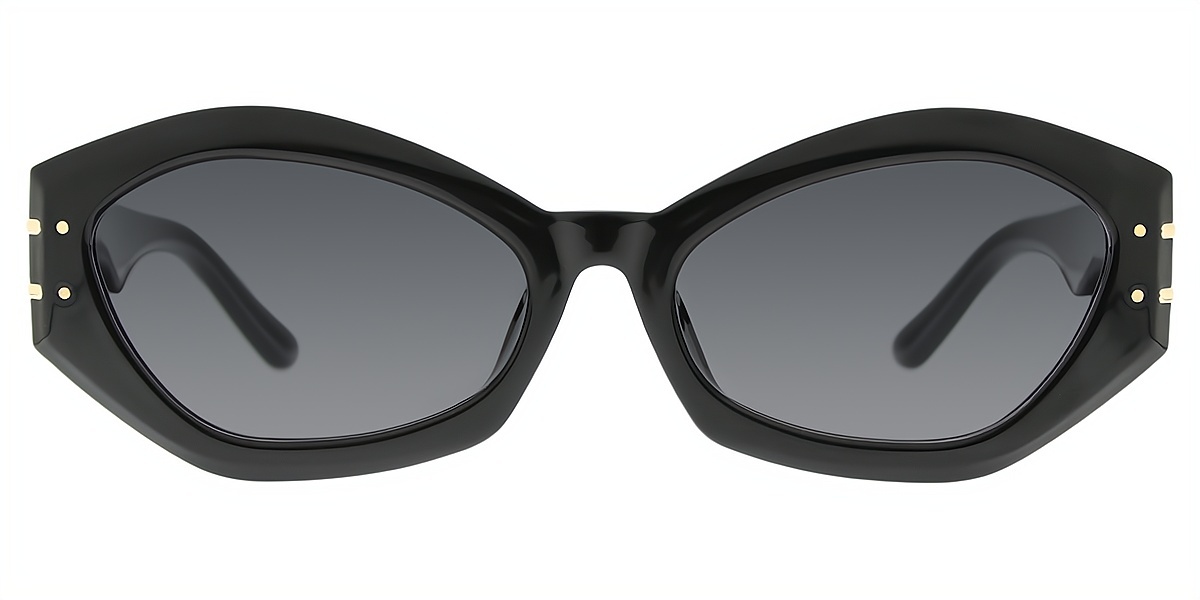 Black Geometric Modish Plastic Eyeglasses