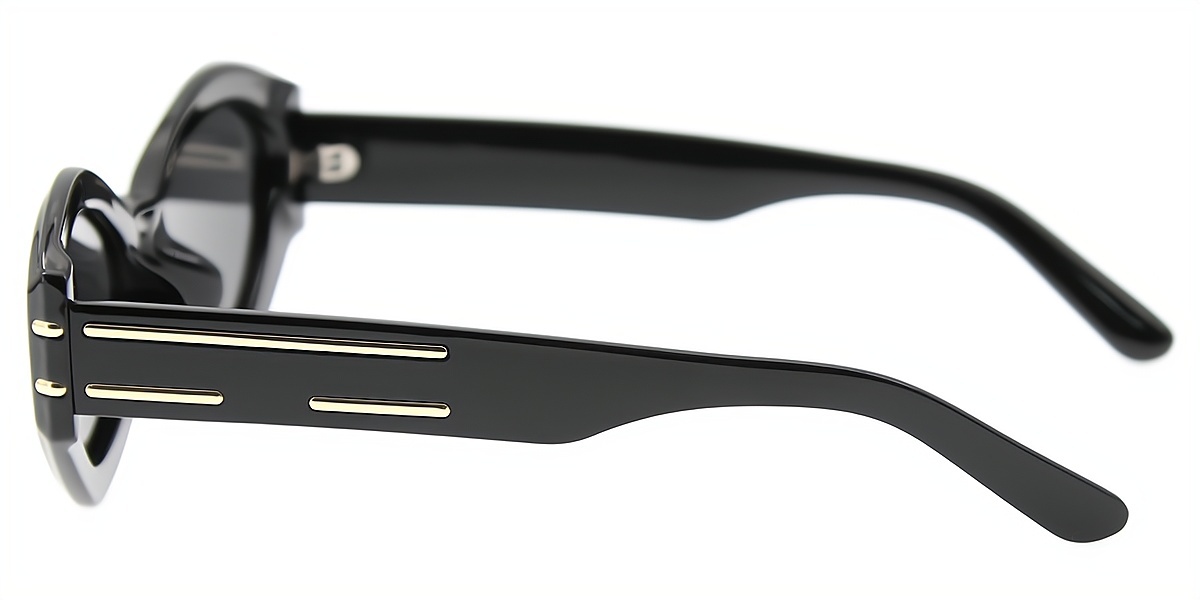 Black Geometric Modish Plastic Eyeglasses