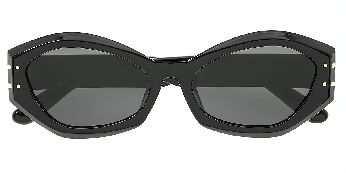 Black Geometric Modish Plastic Eyeglasses