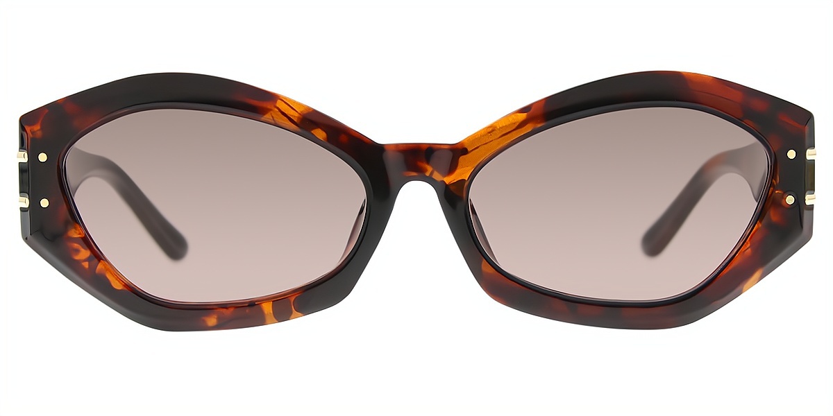 Tortoise Geometric Modish Plastic Eyeglasses