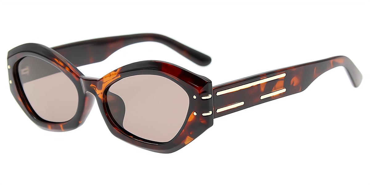 Tortoise Geometric Modish Plastic Eyeglasses