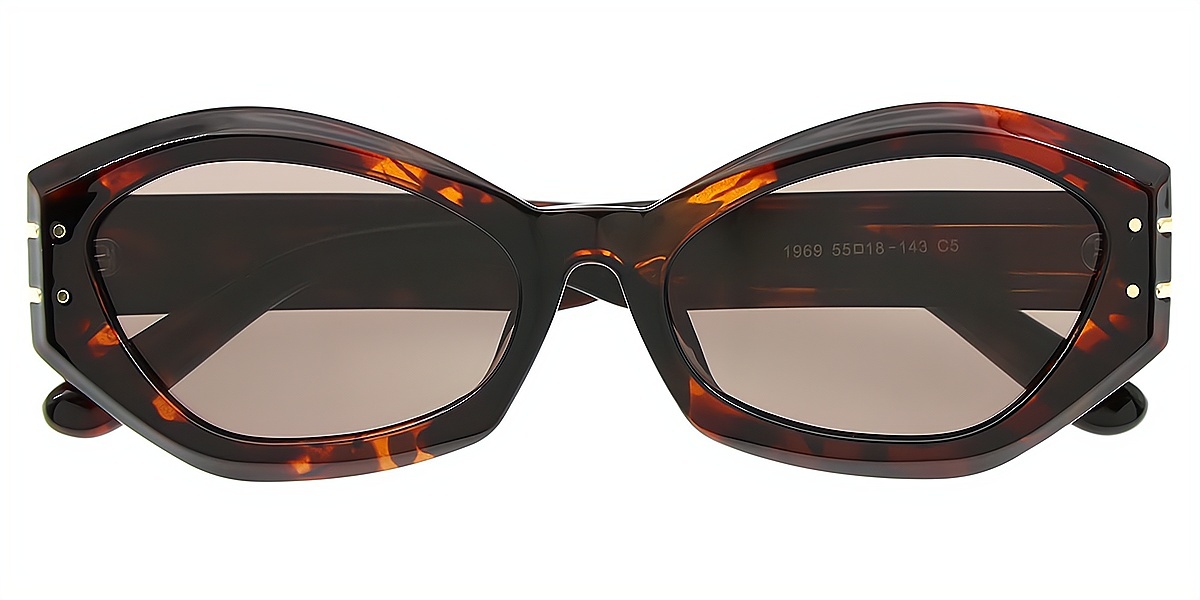 Tortoise Geometric Modish Plastic Eyeglasses