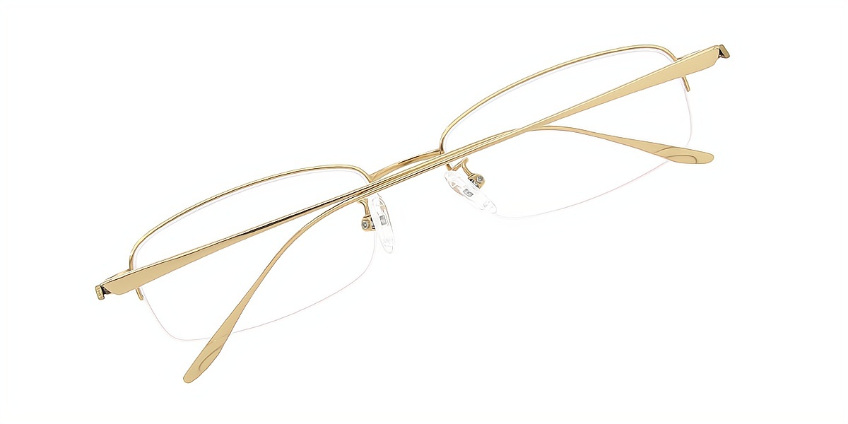 Golden Rectangle Simple Titanium Eyeglasses
