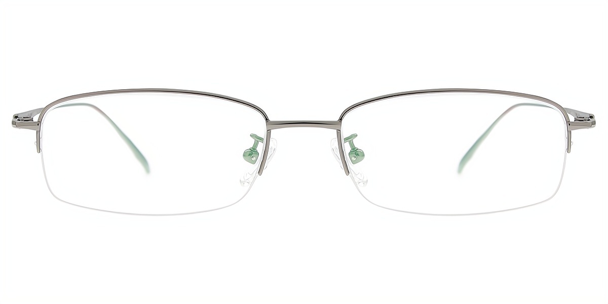 Gray Rectangle Simple Titanium Eyeglasses