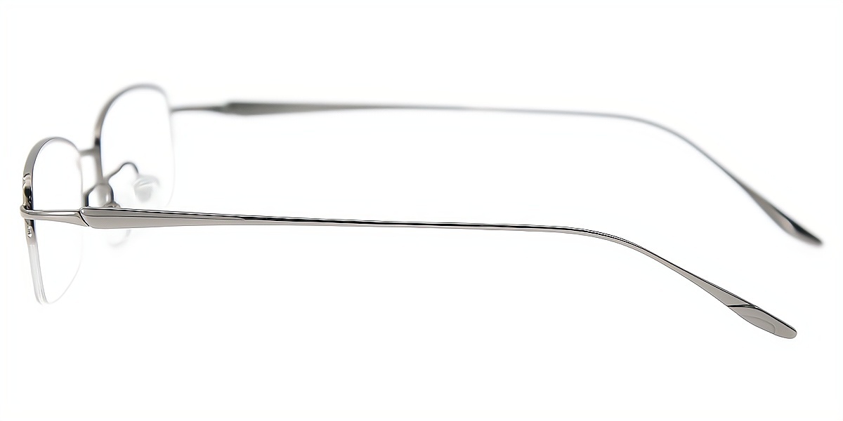 Gray Rectangle Simple Titanium Eyeglasses