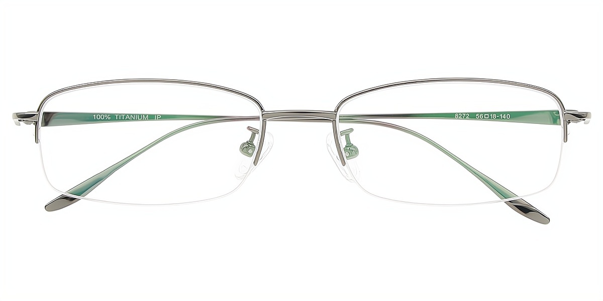 Gray Rectangle Simple Titanium Eyeglasses