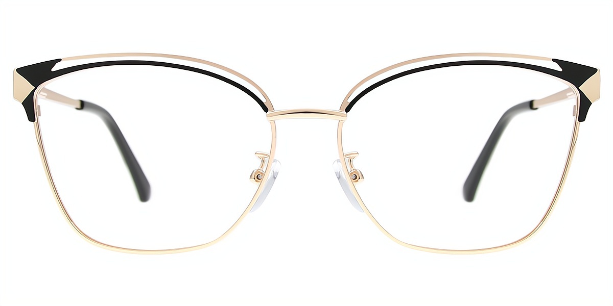 Black Cat Eye Exquisite Metal Eyeglasses