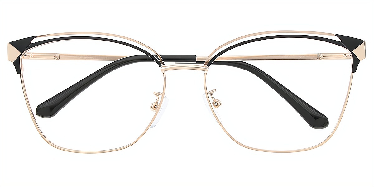 Black Cat Eye Exquisite Metal Eyeglasses