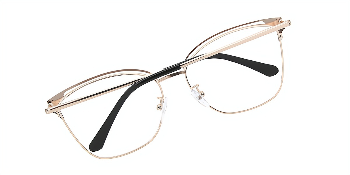 Black Cat Eye Exquisite Metal Eyeglasses