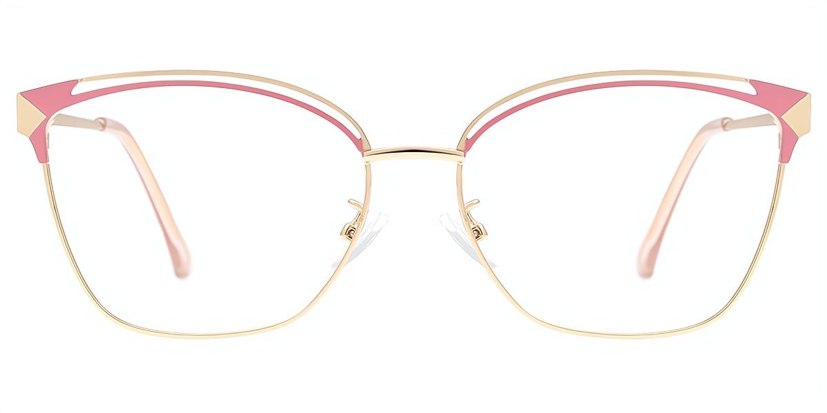 Pink Cat Eye Exquisite Metal Eyeglasses