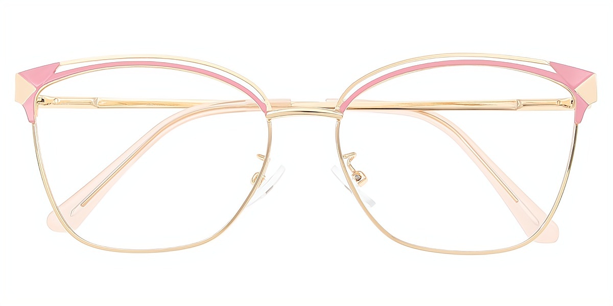 Pink Cat Eye Exquisite Metal Eyeglasses