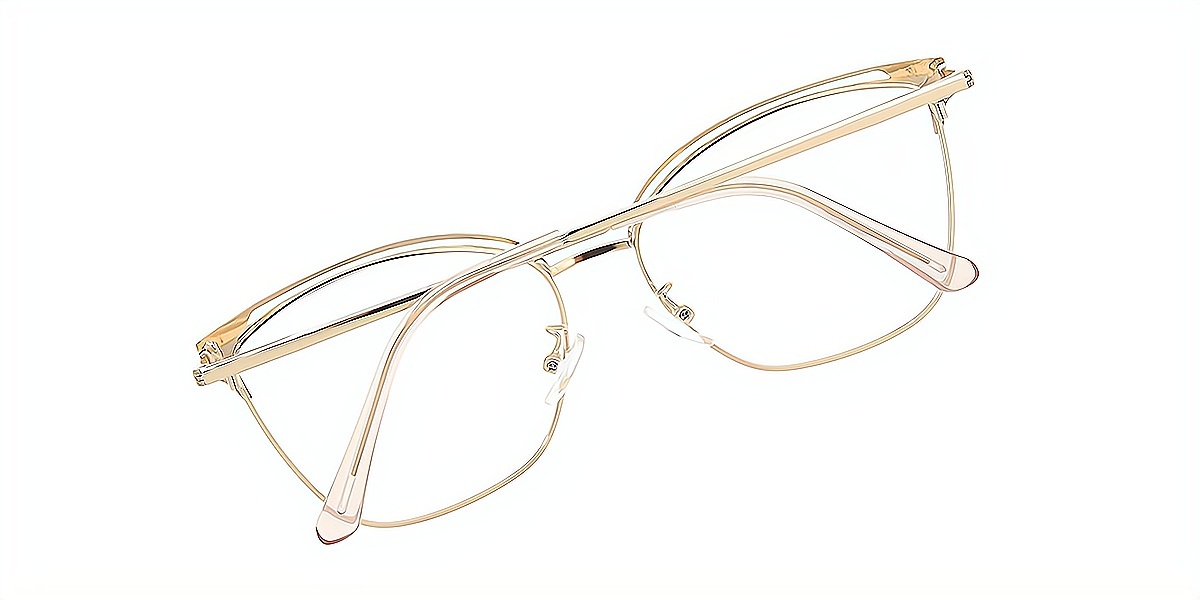 Pink Cat Eye Exquisite Metal Eyeglasses