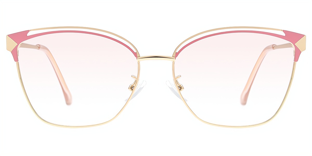 Pink Cat Eye Exquisite Metal Eyeglasses